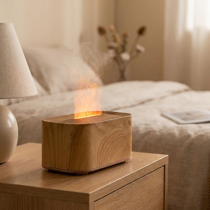 Light wood grain flame diffuser
