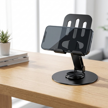 Black rotating phone stand
