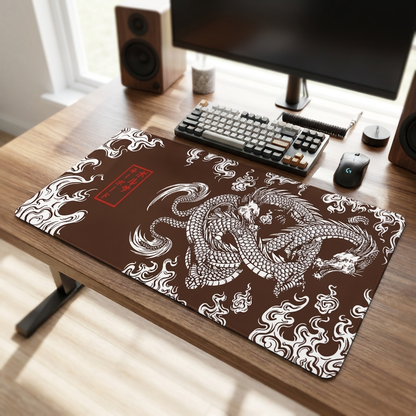 Brown dragon mouse pad