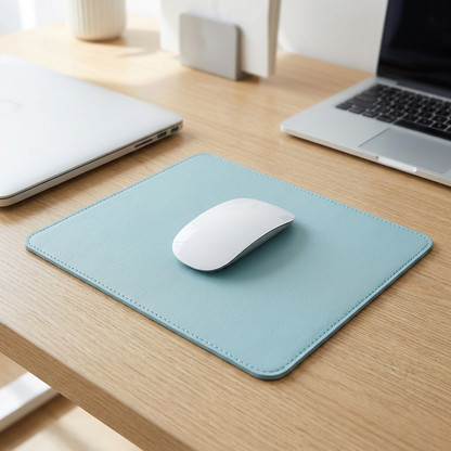 Sky blue PU mouse pad