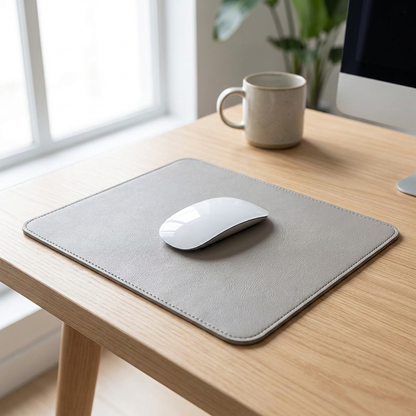 Gray PU mouse pad