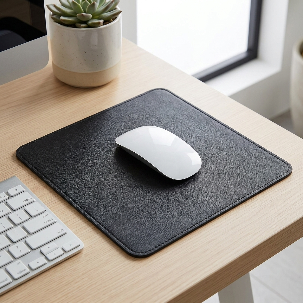 Black PU mouse pad