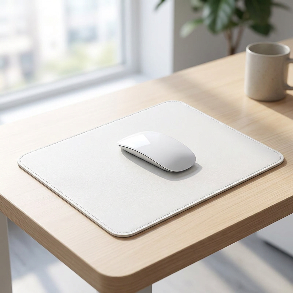 White PU mouse pad