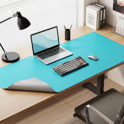 Cyan silver desk mat