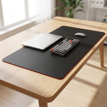 Black red desk mat