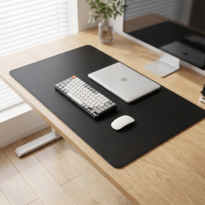 Black grey desk mat