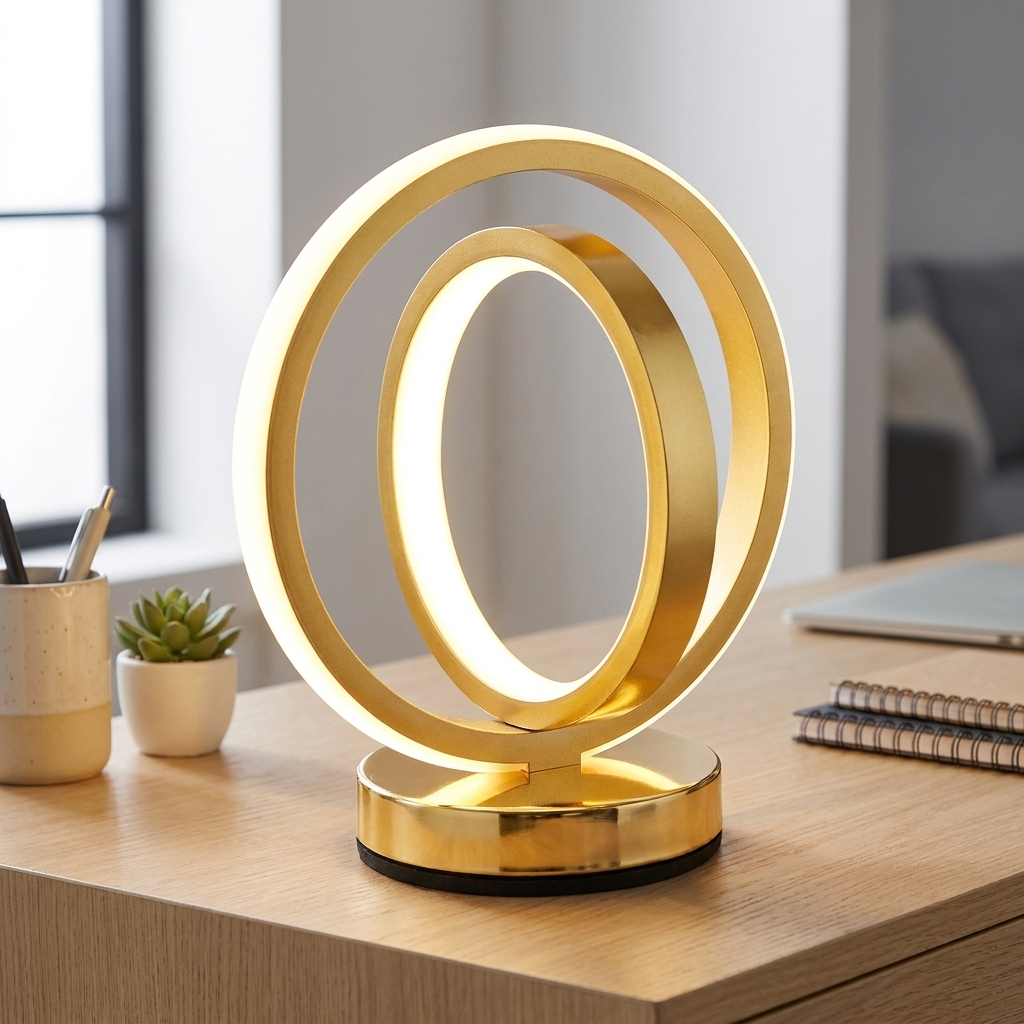 Gold aluminium plug-in lamp