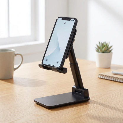 Black phone tablet stand