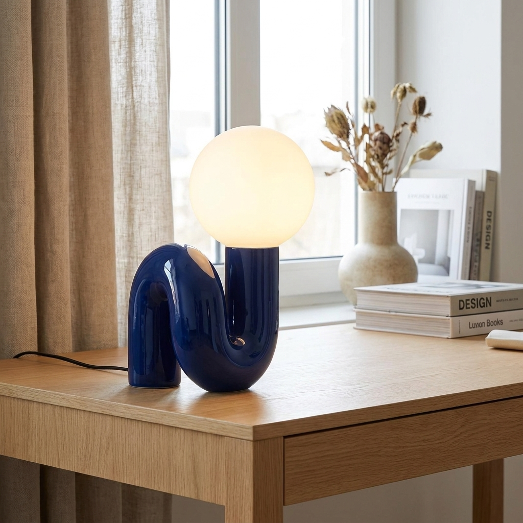 Blue nordic glass lamp