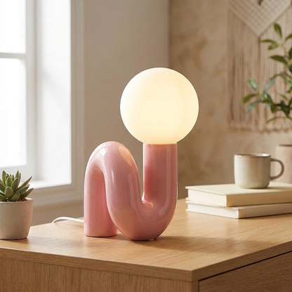 Pink nordic glass lamp
