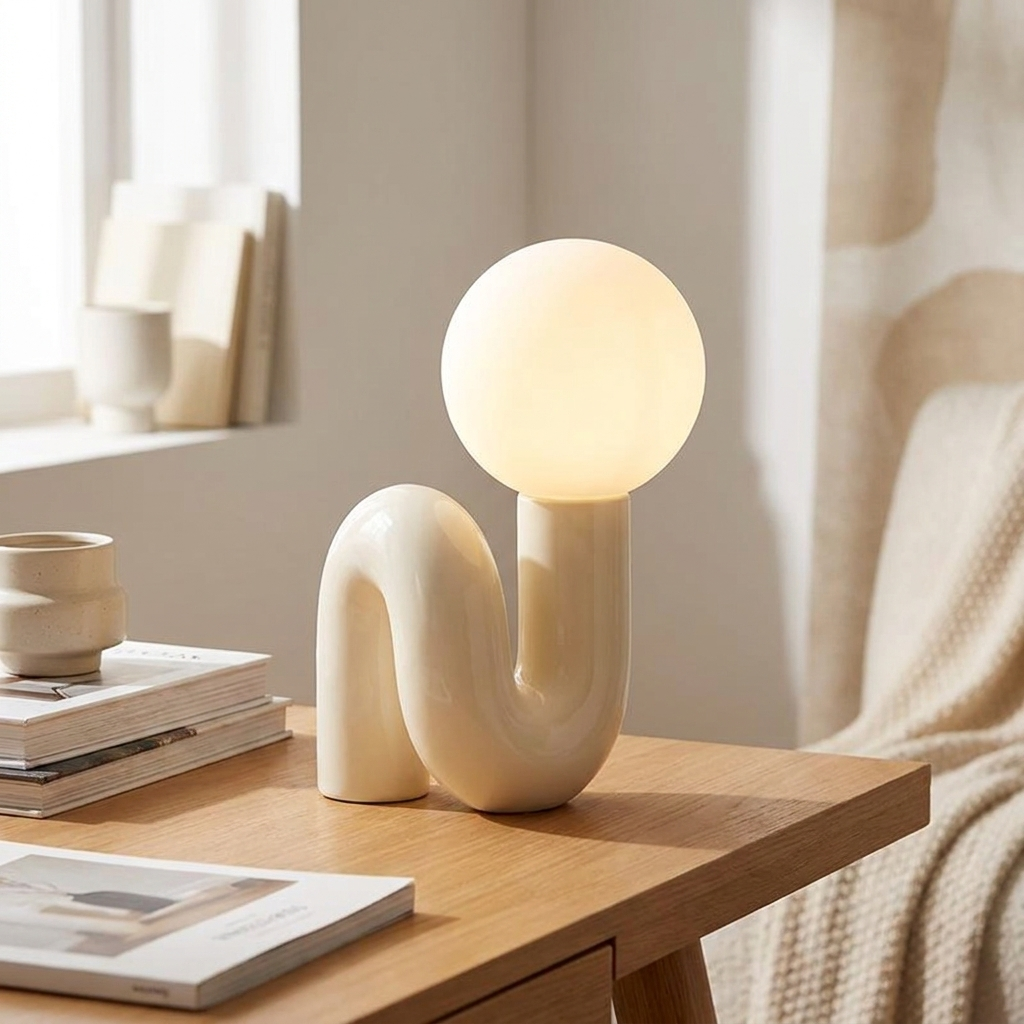 Ivory nordic glass lamp