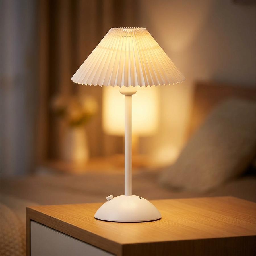 White retro desk lamp
