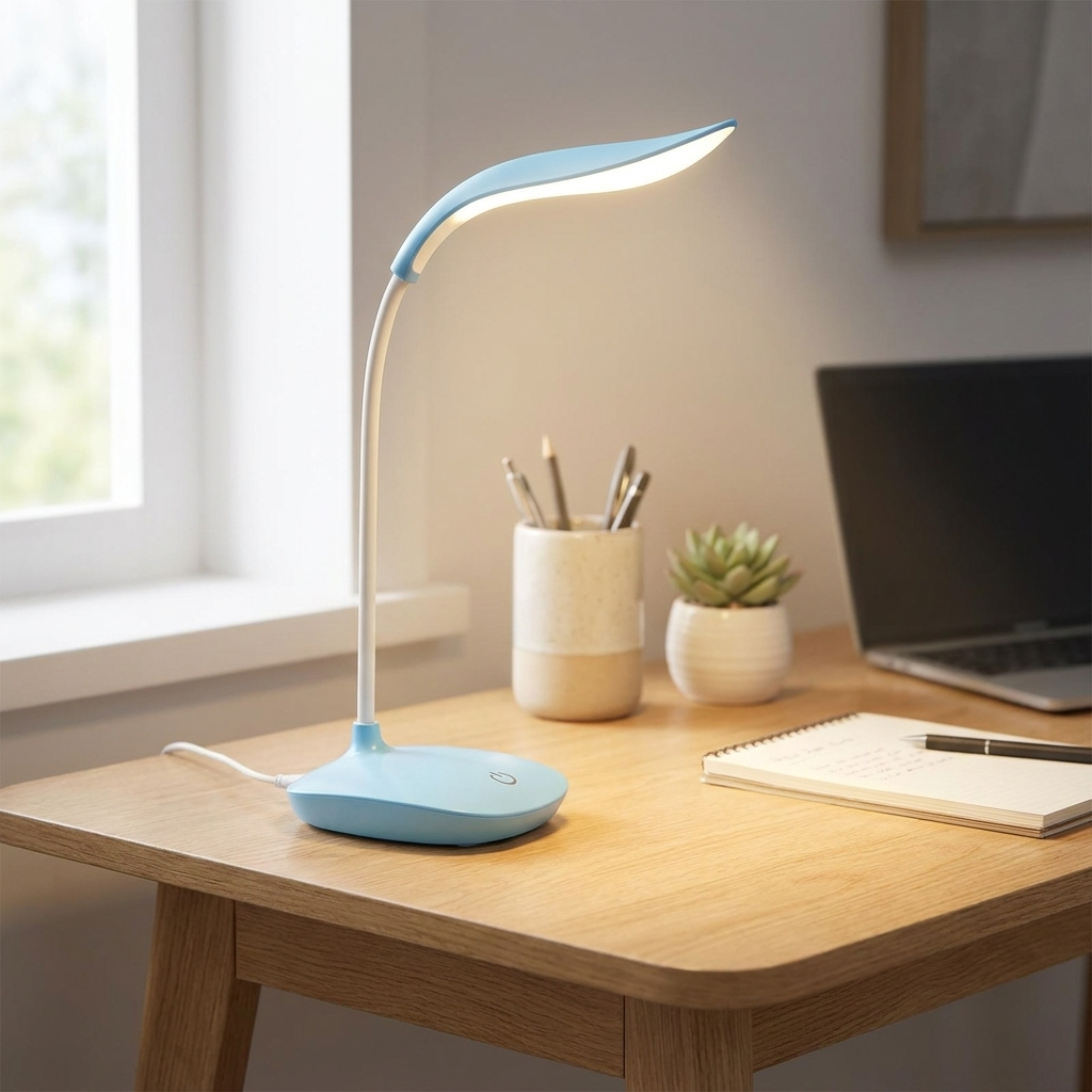 Blue home office lamp
