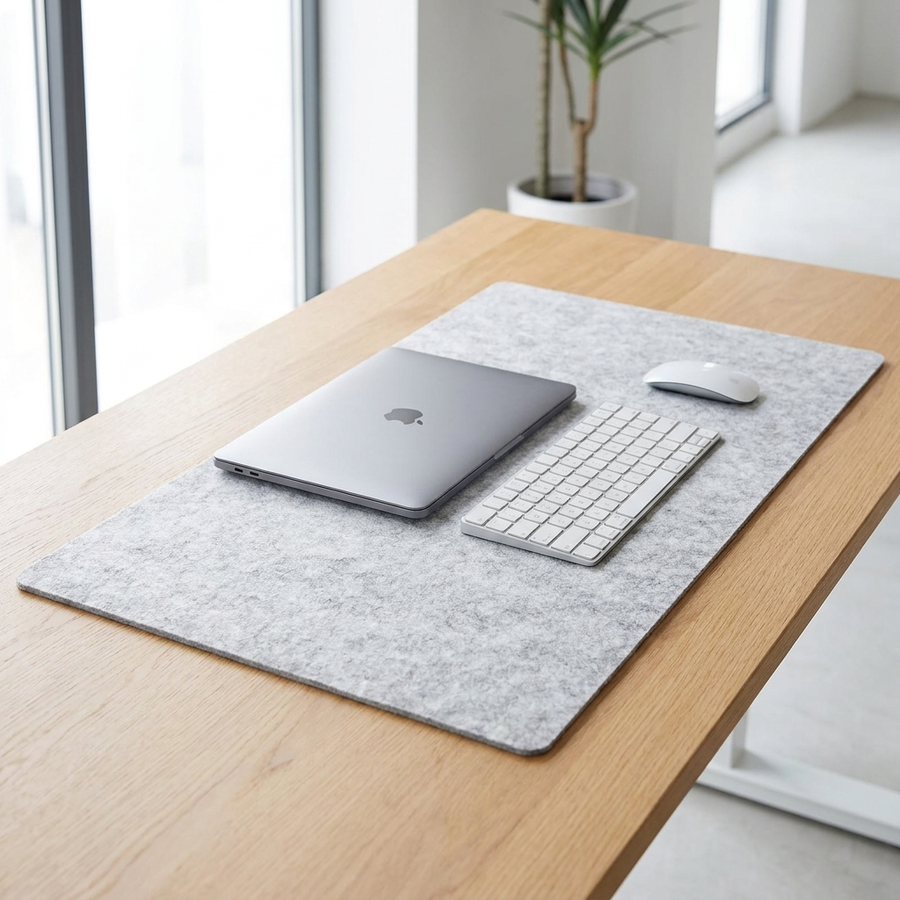 Light grey wool felt mat