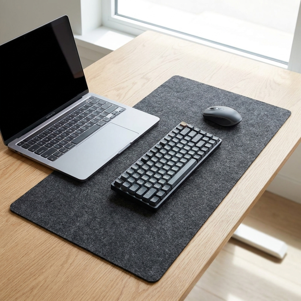B- Dark Grey-80x30cm — Wool Felt Desk Mat — Wholesale Case