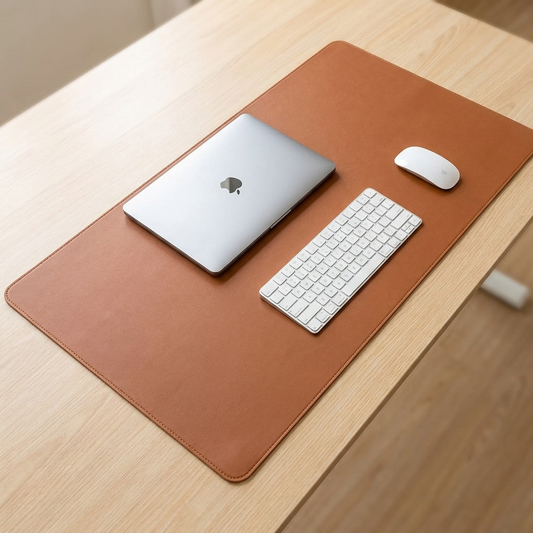 Brown PU desk mat