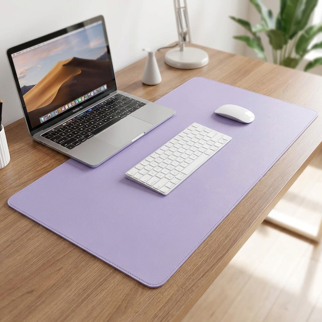 Light purple PU desk mat