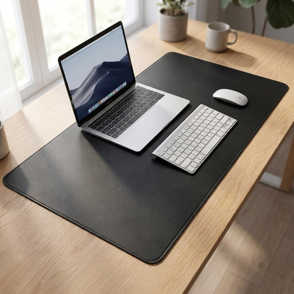 Black — PU Leather Desk Mat