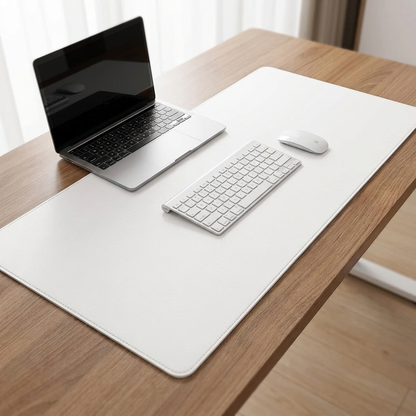 White — PU Leather Desk Mat