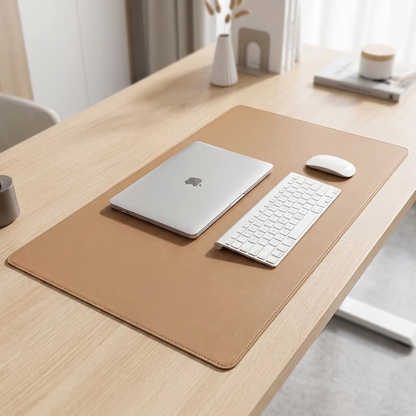 Khaki — PU Leather Desk Mat