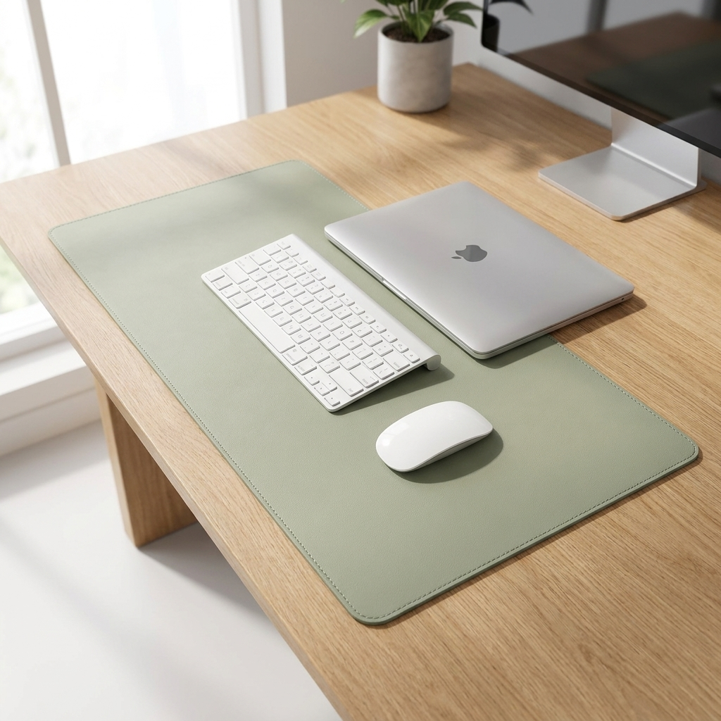 Sage Green — PU Leather Desk Mat