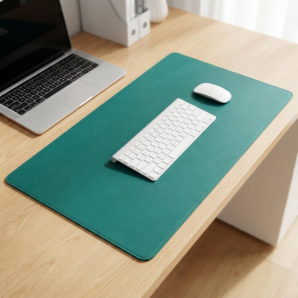 Peak green PU desk mat