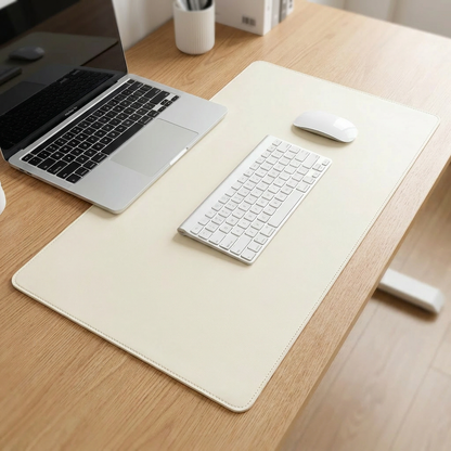 Cream PU desk mat
