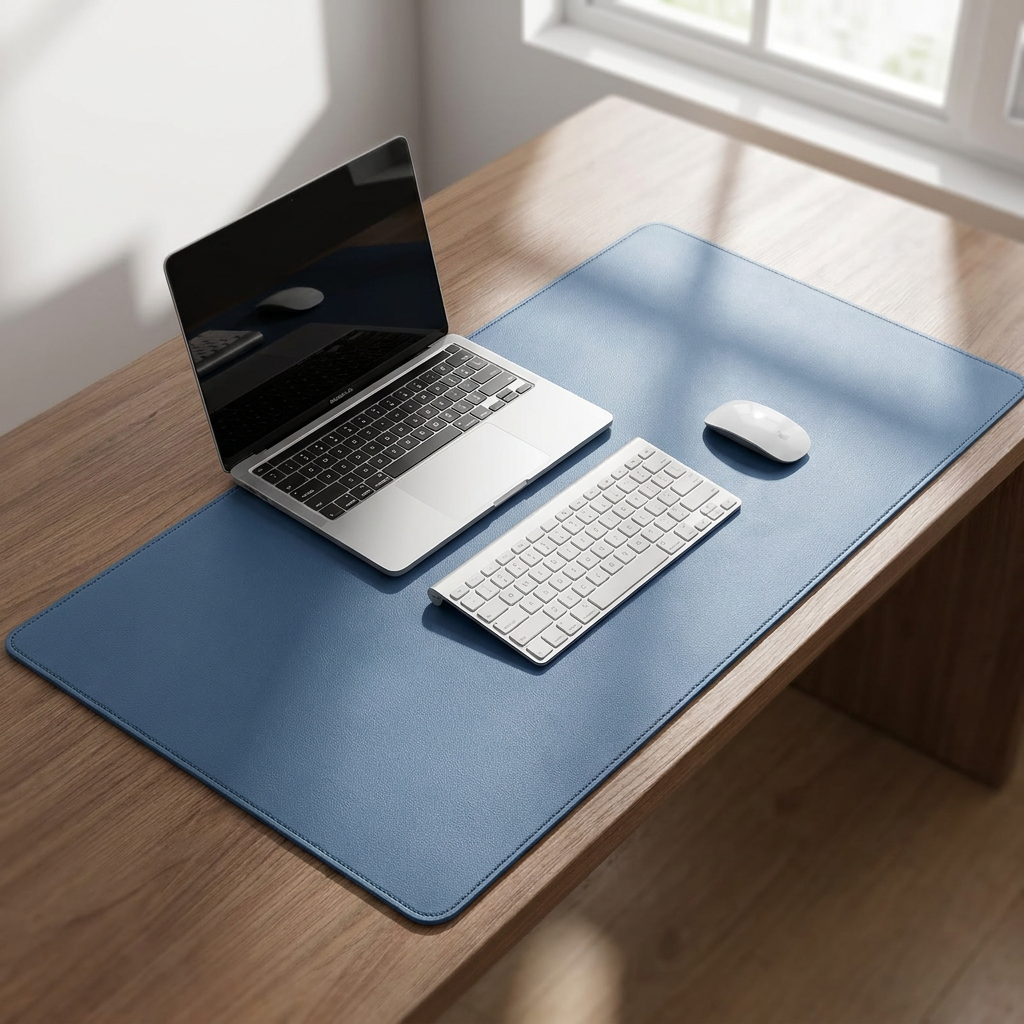 Blue — PU Leather Desk Mat