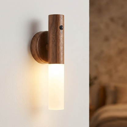 Walnut wall night light