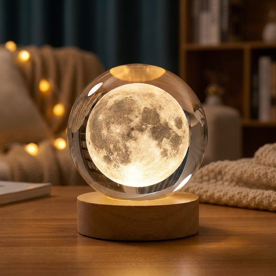 Moon crystal ball lamp