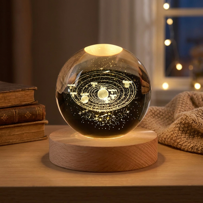 Solar system crystal ball lamp