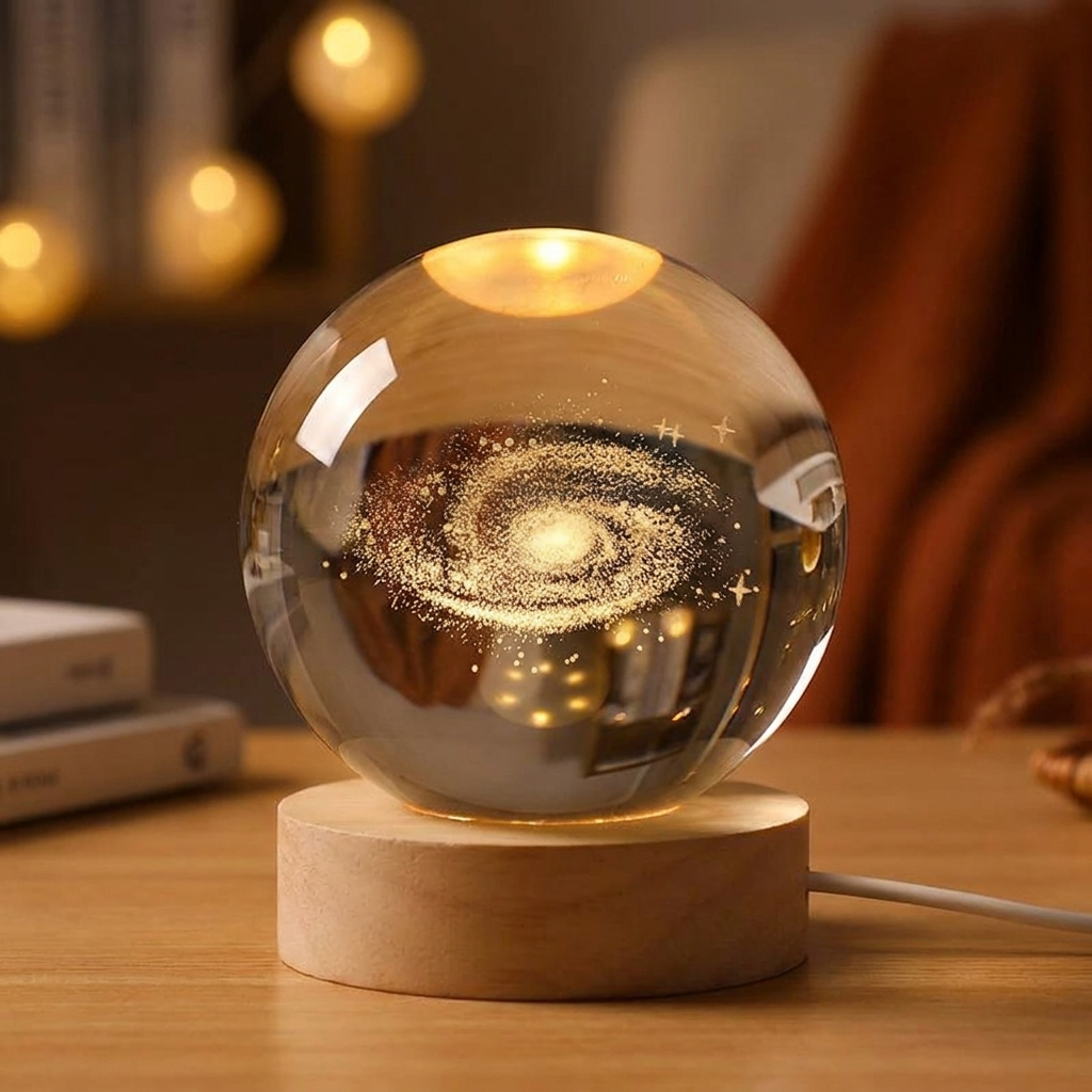 Galaxy crystal ball lamp