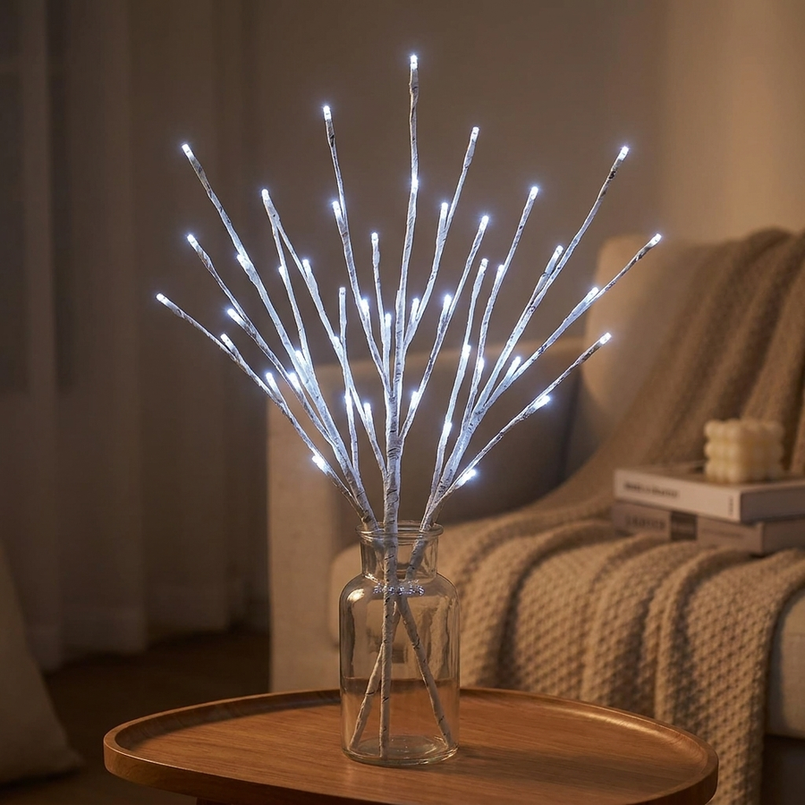 Cool white birch fairy lights