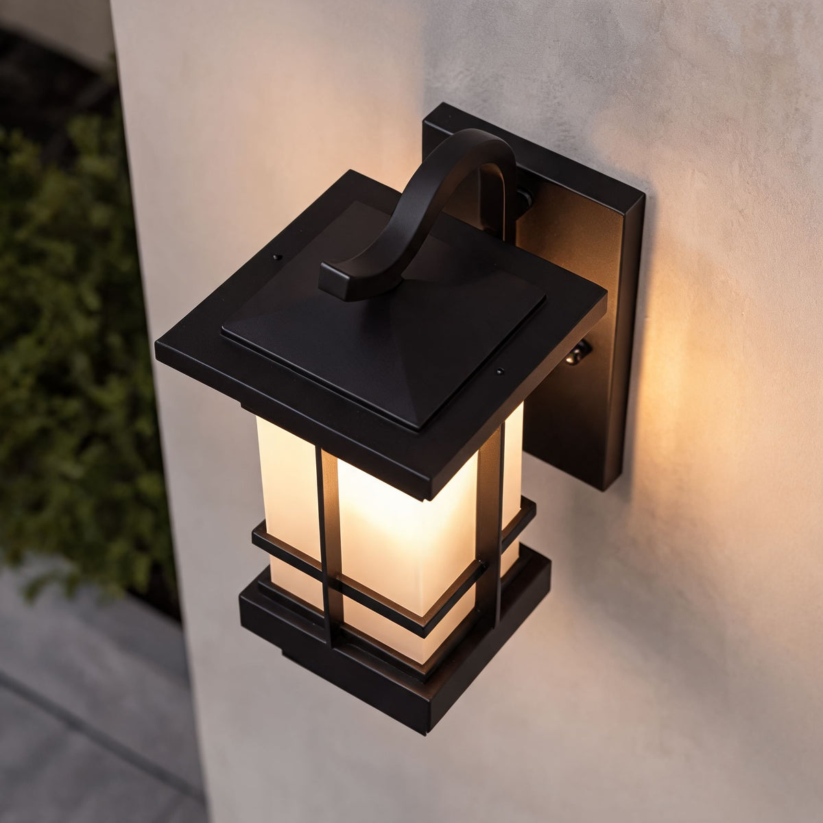 Modern Outdoor Wall Lantern Adjustable Wall Mounted Aluminum Frosted Glass LED IP65 Waterproof