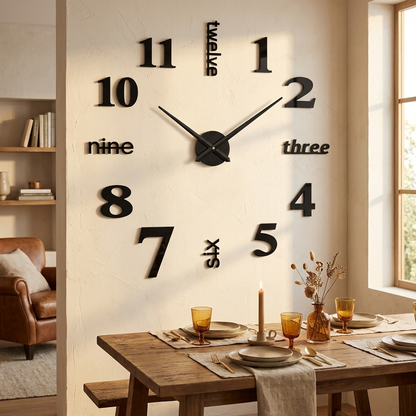 3D Number Poster Wall Clock
