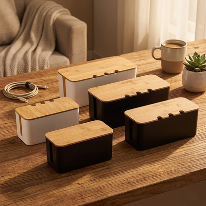 Large Wooden Cable Management Box