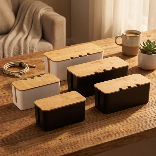 Large Wooden Cable Management Box