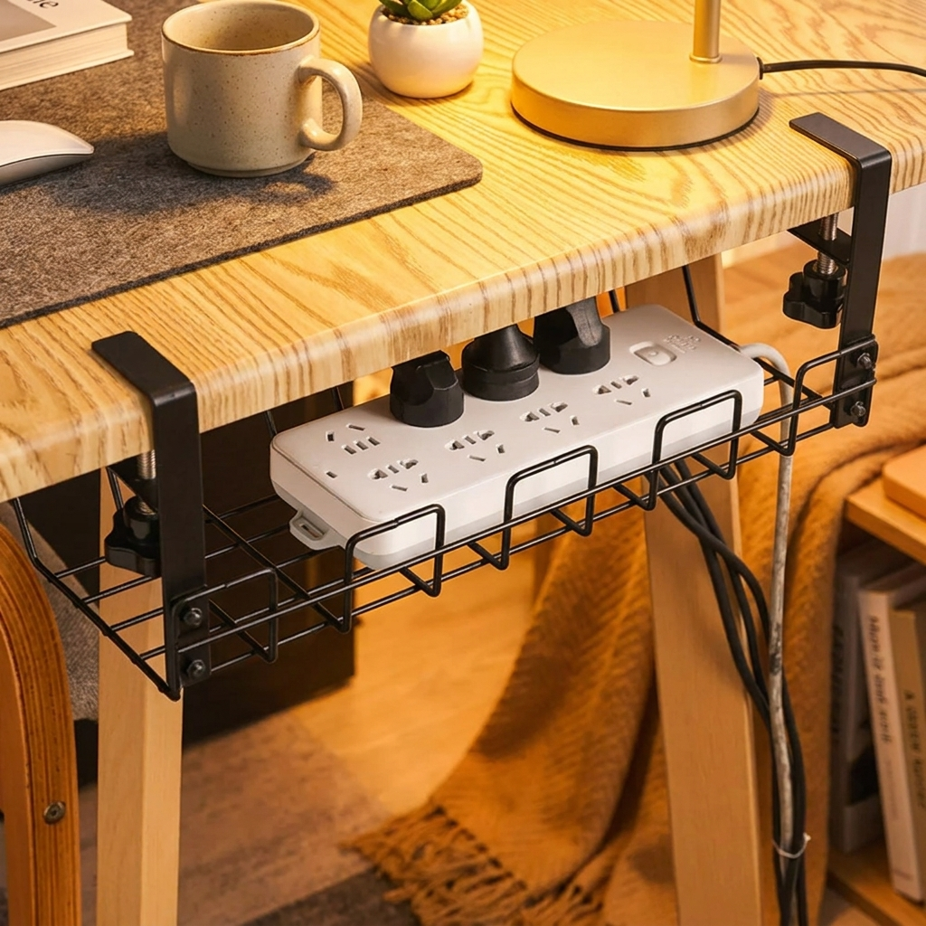 Under-Desk Metal Cable Tray
