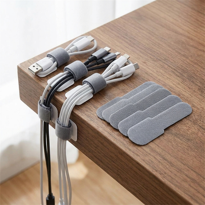 Gray reusable cable ties, 20-pack, bundling cables