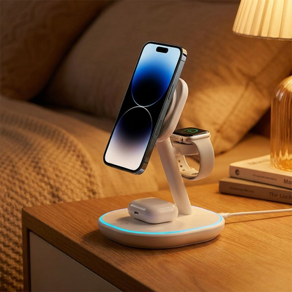 3-in-1 MagSafe charging stand accent light variant 4 on a nightstand
