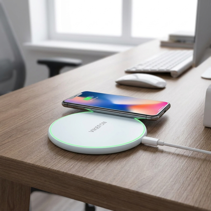 VIKEFON wireless charging pad with cable variant on a desk