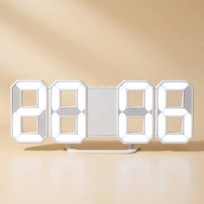 3D LED Digital Wall Clock on warm neutral background