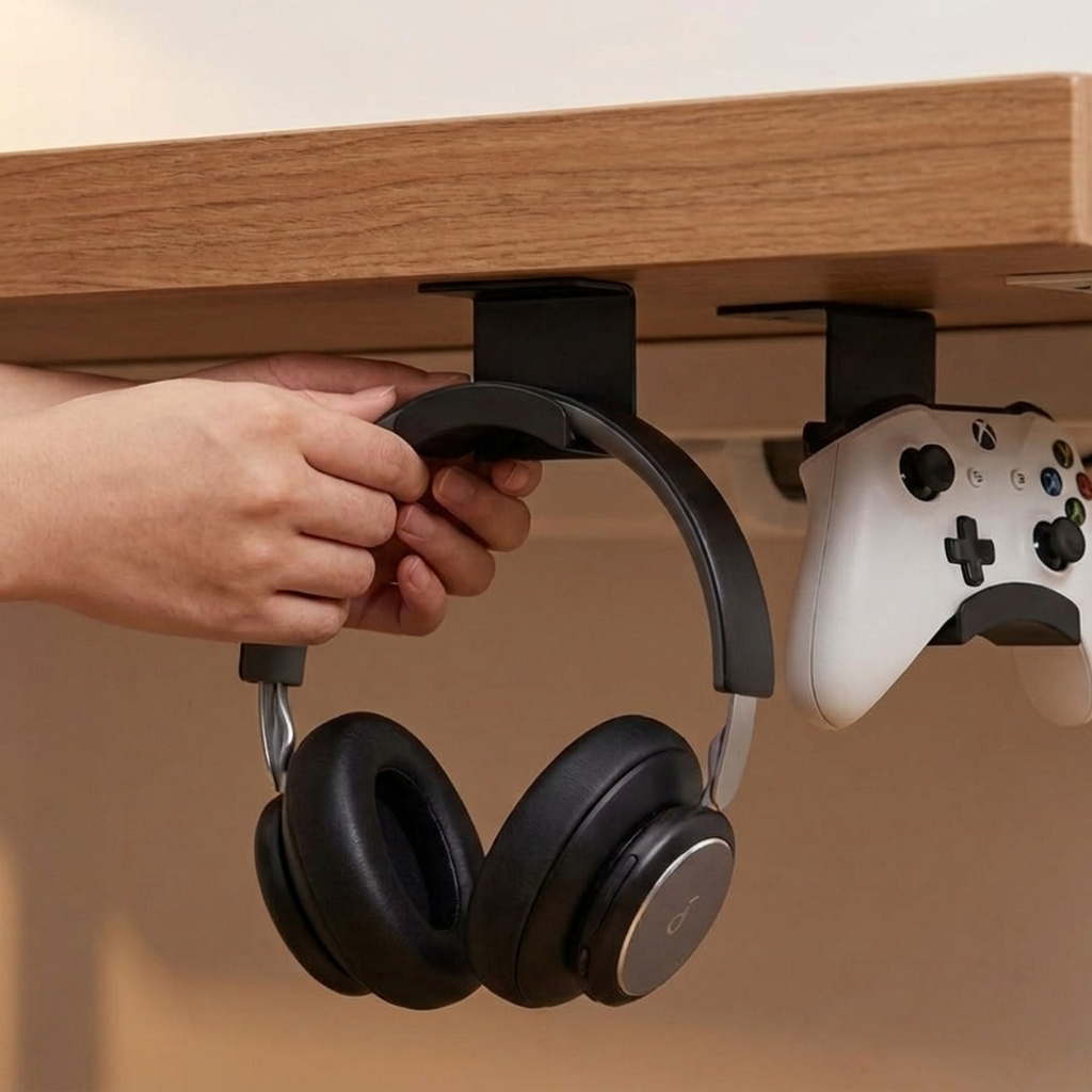 Under-Desk Headphone Hanger