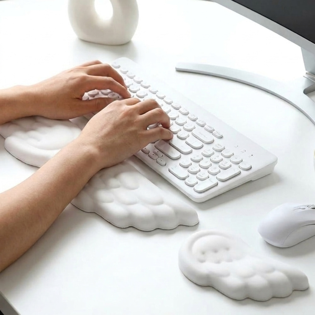 Memory Foam Keyboard and Mouse Wrist Rest Set