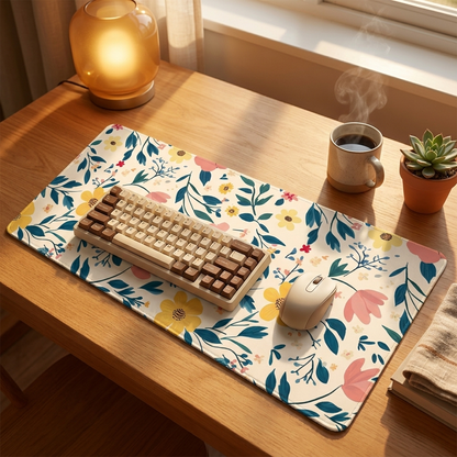 Botanical Green Floral Mouse Pad — warm cozy desk, style 3