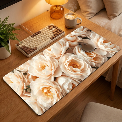 Botanical Green Floral Mouse Pad — warm cozy desk, style 4