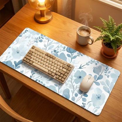 Botanical Green Floral Mouse Pad — warm cozy desk, style 7