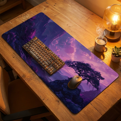 Night Moonlight Large Mouse Pad — warm cozy desk, style 6