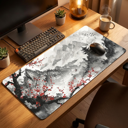 Night Moonlight Large Mouse Pad — warm cozy desk, style 9