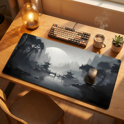 Night Moonlight Large Mouse Pad — warm cozy desk, style 10